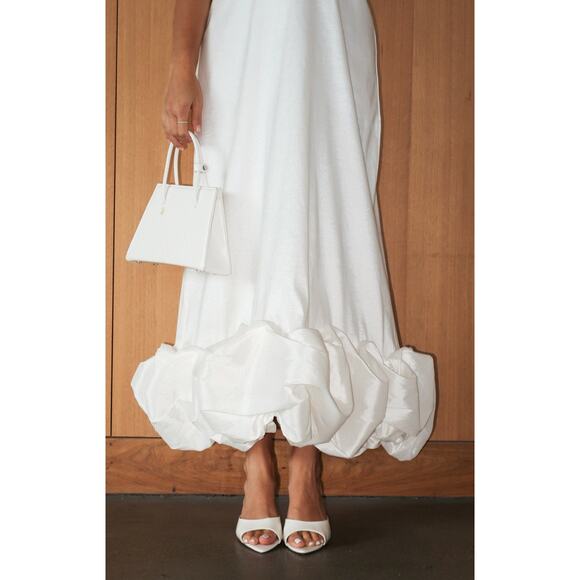 Show Me Your Mumu Rebecca Midi Dress in White Taffeta M - Picture 2 of 6